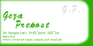 geza prepost business card